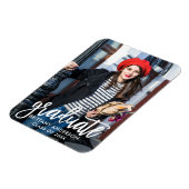 Modern penseel schrift afstudeer aankondiging foto magneet (Linkerzijde)