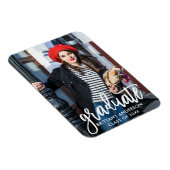 Modern penseel schrift foto afstudeeraankondiging magneet (Rechterzijde)