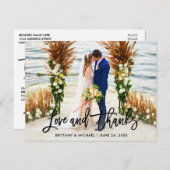 Modern Penseel Schrift | Trouwliefde en Dank Briefkaart (Voorkant / Achterkant)