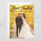 Modern Penseel Schrift Voor Altijd Dankbaar Trouwf Bedankkaart (Voorkant / Achterkant)