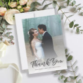 Modern penseel script Elegant Wedding Photo 3.5" x Bedankkaart