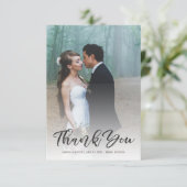 Modern penseel script Elegant Wedding Photo 3.5" x Bedankkaart (Staand voorkant)