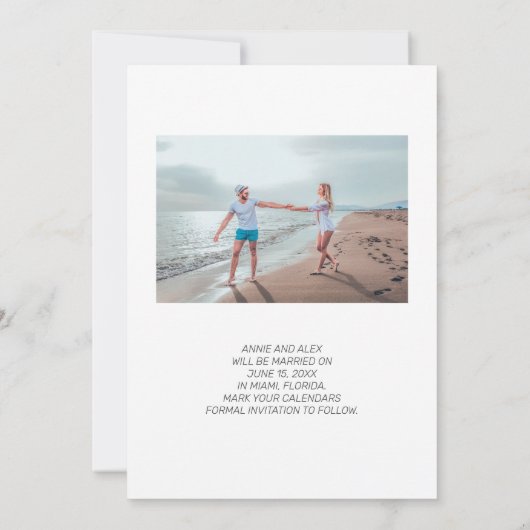 Modern penseelscript 2 Photo Wedding Save Date Save The Date (Achterkant)