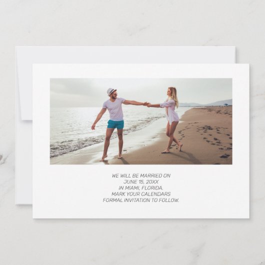 Modern penseelscript 2 Photo Wedding Save The Date (Achterkant)