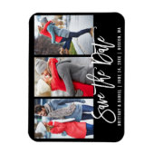 Modern penseelscript 3 Foto slaat Date Blk op Magneet (Verticaal)