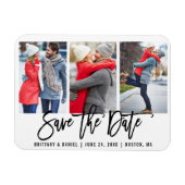 Modern penseelscript 3 Foto slaat de datum die u g Magneet (Horizontaal)