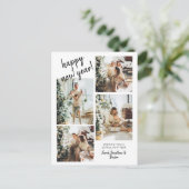 Modern penseelscript 4 Foto gelukkig nieuwjaar Briefkaart (Staand voorkant)