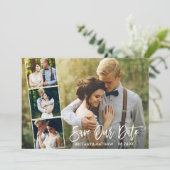 Modern penseelscript 4 Foto opslaan Kaart Datum (Staand voorkant)