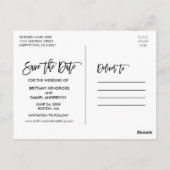 Modern penseelscript 4 Foto slaat de datum op Briefkaart (Achterkant)