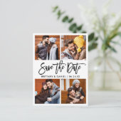 Modern penseelscript 4 Fotocollage bewaart de datu Briefkaart (Staand voorkant)