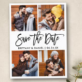 Modern penseelscript 4 Fotocollage bewaart de datu Briefkaart