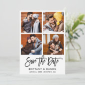 Modern penseelscript 4 Fotokoppeling Save The Date (Staand voorkant)