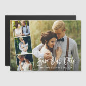 Modern penseelscript 4 Magnetisch Foto opslaan Dat (Voorkant / Achterkant)