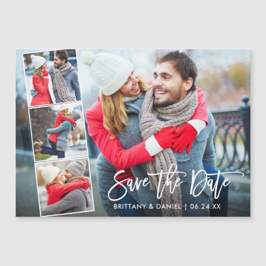 Modern penseelscript 4 Magnetisch opslaan Datum (Voorkant)