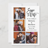 Modern penseelscript 4 Verloving Fotopaar Save The Date (Voorkant)