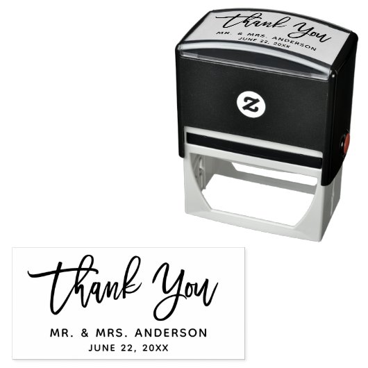 Modern penseelscript bedankt bruiloft  zelfinktende stempel (In situ)