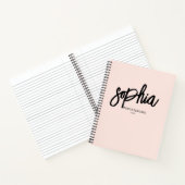 Modern penseelscript Blush Pink Notitieboek (Binnen)