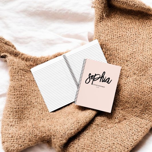 Modern penseelscript Blush Pink Notitieboek