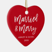 Modern penseelscript, gehuwd en huwelijk keramisch ornament (Rechts)