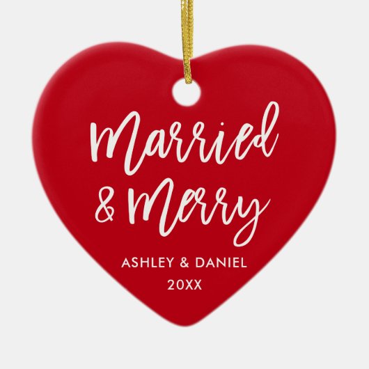 Modern penseelscript, gehuwd en huwelijk keramisch ornament (Voorkant)