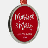 Modern penseelscript, gehuwd en verrukt huwelijk metalen ornament (Rechts)