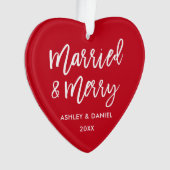 Modern penseelscript, gehuwd en verrukt weddenscha ornament (voorkant)