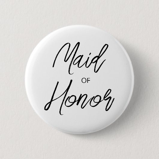 Modern penseelscript gemaakt van Honor Bridal Part Ronde Button 5,7 Cm (Voorkant)