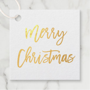Modern penseelscript Gold Merry-kerstviare Bedankjes Labels