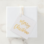 Modern penseelscript Gold Merry-kerstviare Bedankjes Labels (Met doos)