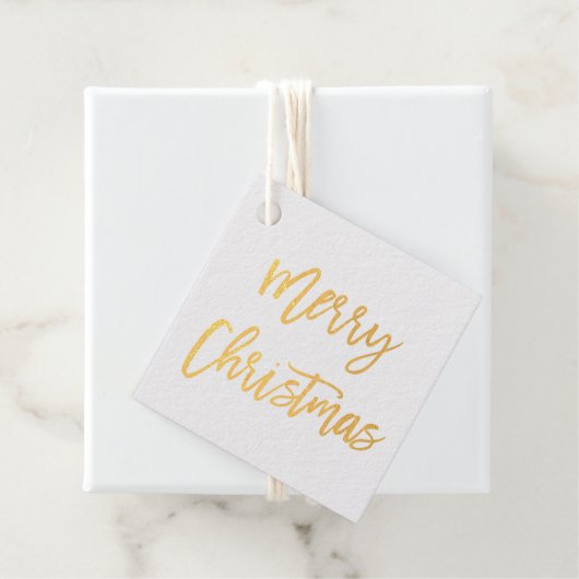 Modern penseelscript Gold Merry-kerstviare Bedankjes Labels (Met doos)