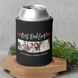 Modern penseelscript maakt 3 foto's Beste vader oo Blikjeskoeler