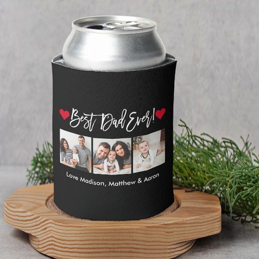 Modern penseelscript maakt 3 foto's Beste vader oo Blikjeskoeler