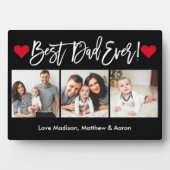 Modern penseelscript maakt 3 foto's Beste vader oo Fotoplaat (voorkant)