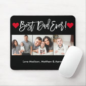 Modern penseelscript maakt 3 foto's Beste vader oo Muismat (Met muis)