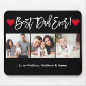 Modern penseelscript maakt 3 foto's Beste vader oo Muismat (Voorkant)