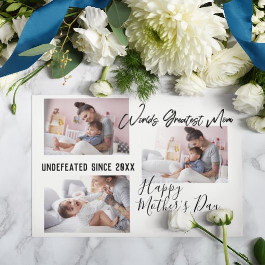 Modern penseelscript | Moederdag Fotocollage Kaart