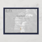 Modern penseelscript onze datum opslaan, gouden an aankondigingskaart (Achterkant)