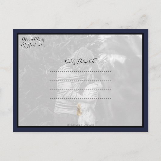 Modern penseelscript onze datum opslaan, gouden an aankondigingskaart (Achterkant)