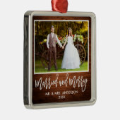 Modern penseelscript Roestend hout, gehuwd en verr Metalen Ornament (Rechts)