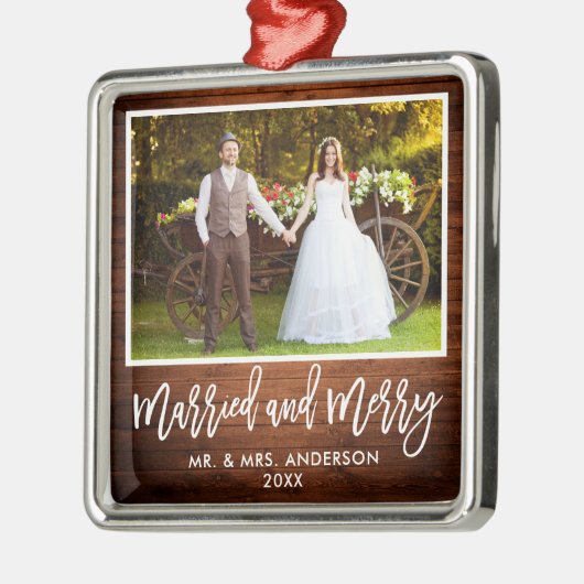 Modern penseelscript Roestend hout, gehuwd en verr Metalen Ornament (Links)