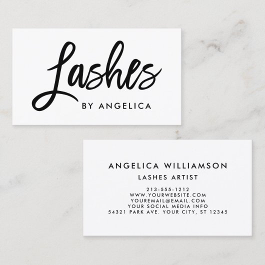 Modern penseelscript snijtas visitekaartje (Voorkant / Achterkant)