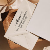 Modern penseelscript Stijlvol terugkeeradres Zelfinktende Stempel