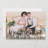 Modern penseelscript we hebben gehuwde foto aankondiging (Voorkant)