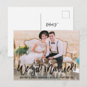 Modern penseelscript we hebben gehuwde foto briefkaart (Voorkant / Achterkant)