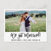 Modern penseelscript we hebben gehuwde foto briefkaart (Voorkant)