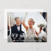 Modern penseelscript We zijn getrouwd Briefkaart (Voorkant / Achterkant)