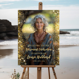 Modern pensioen foto welkom teken poster