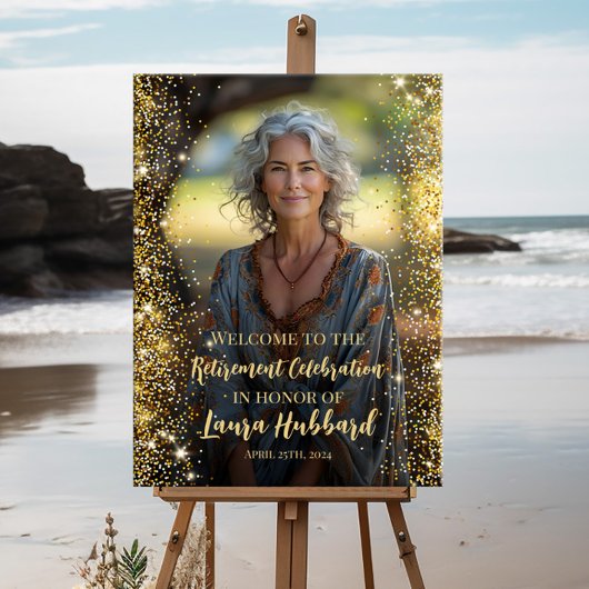 Modern pensioen foto welkom teken poster