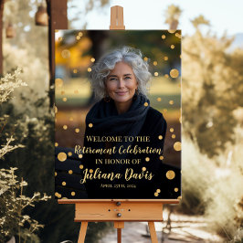 Modern pensioen welkomstbord met foto perfect poster