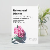 Modern Peony Flower Rehearsal Dinner Invitation Kaart (Staand voorkant)